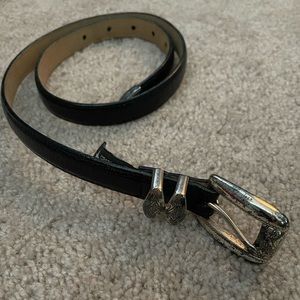 Brighton Belt. Black with slight silver detail. Gently worn.